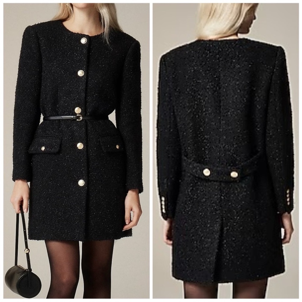 J. Crew Black and Gold Blazer with Textured Material